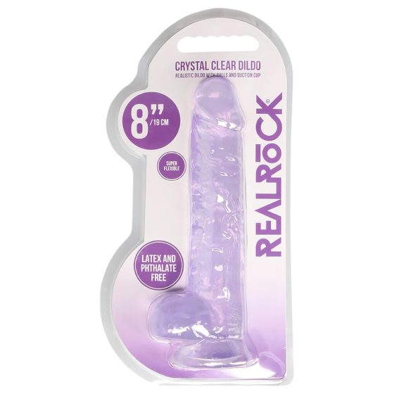 CLEAR REALISTIC DILDO - Purple (7.5 inches)