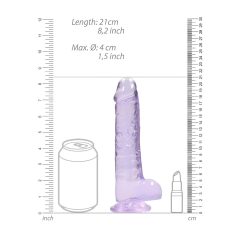 CLEAR REALISTIC DILDO - Purple (7.5 inches)