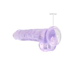 CLEAR REALISTIC DILDO - Purple (7.5 inches)