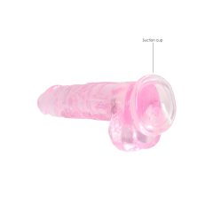 REALROCK - Transparent Realistic Dildo - Pink (19cm)