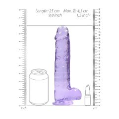 REALROCK - Transparent Realistic Dildo - Purple (22cm)