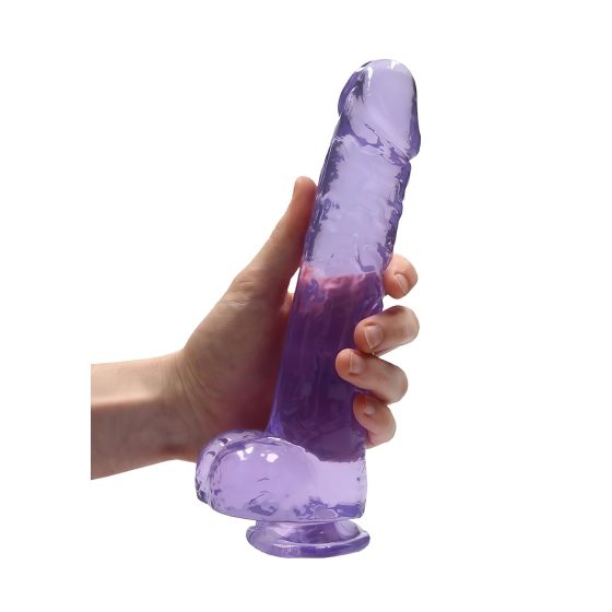 REALROCK - Transparent Realistic Dildo - Purple (22cm)