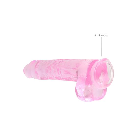 REALROCK - Transparent Realistic Dildo - Pink (22cm)