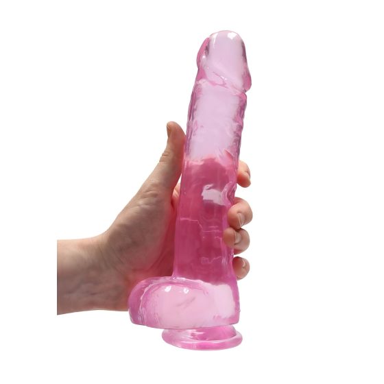 REALROCK - Transparent Realistic Dildo - Pink (22cm)