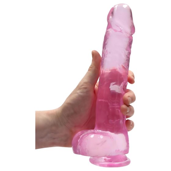 REALROCK - Transparent Realistic Dildo - Pink (22cm)