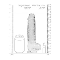 REALROCK Transparent Realistic Dildo - Clear (22cm)