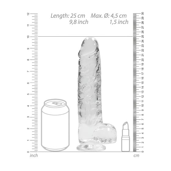 REALROCK Transparent Realistic Dildo - Clear (22cm)