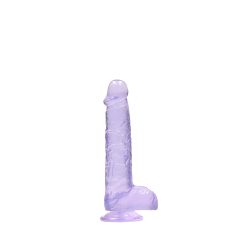 REALROCK - Transparent Realistic Dildo - Purple (15cm)