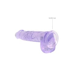 REALROCK - Transparent Realistic Dildo - Purple (15cm)