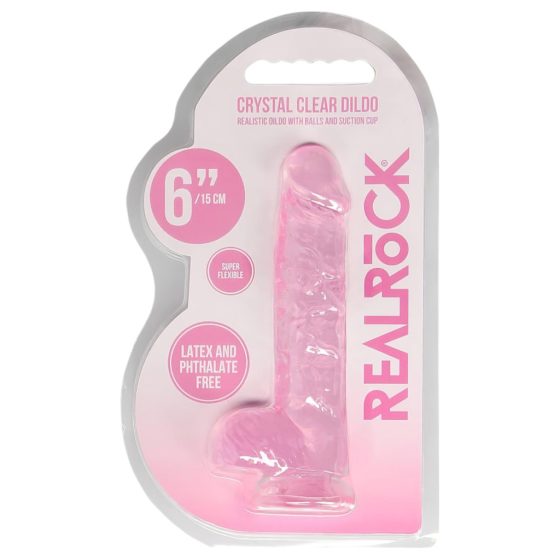 Transparent Realistic Dildo - Pink (6 inches)