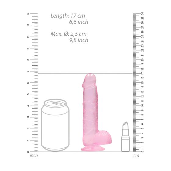 Transparent Realistic Dildo - Pink (6 inches)