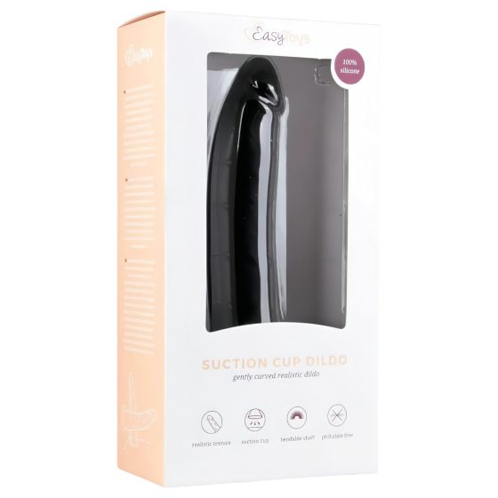 Easytoys - Suction Cup Silicone Dildo (21cm) - Black