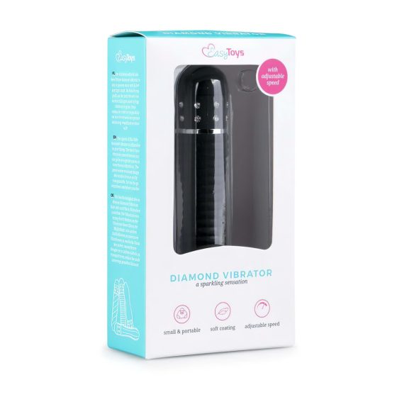 Easytoys Diamond Ribbed Vibrator - Black