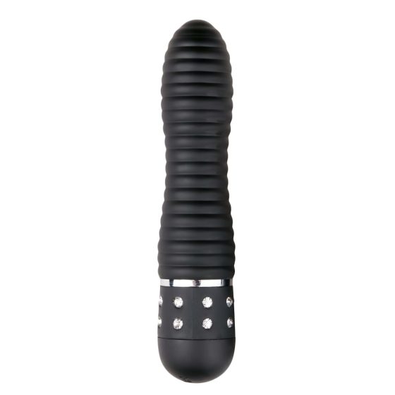 Easytoys Diamond Ribbed Vibrator - Black