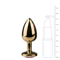   Easytoys Metal No.1 - Purple Stone Cone Anal Dildo - Gold (2.5cm)