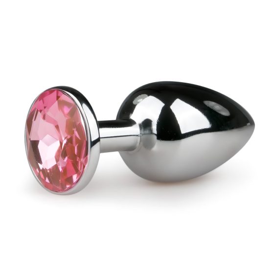 Easytoys Metal No.1 - Pink Gem Butt Plug - Silver (2.7cm)