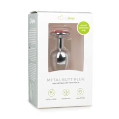 Easytoys Metal No.1 - Pink Gem Butt Plug - Silver (2.7cm)