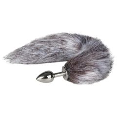   EasyToys Fox NO5 - metal anal plug with fox tail (silver-silver)