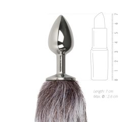   Easytoys Fox NO5 - Metal Anal Dildo with Fox Tail (Silver-Silver)