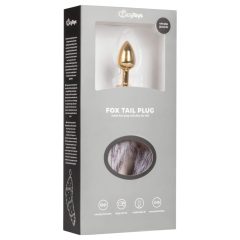   Easytoys Fox NO5 - metal anal plug with fox tail (gold-silver)