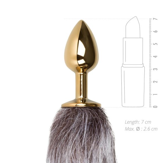 Easytoys Fox NO5 - Metal Anal Dildo with Fox Tail (Gold-Silver)