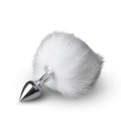   Easytoys Bunny NO1 - metal anal plug with bunny tail (silver-white)