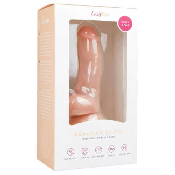 Easytoys - Suction cup dildo with balls (6 inches) - flesh tone