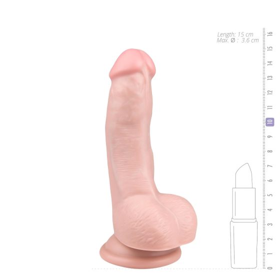 Easytoys - Suction cup dildo with balls (6 inches) - flesh tone