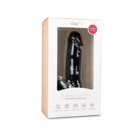 Easytoys - Suction Cup Dildo with Balls (7 inches) - Black