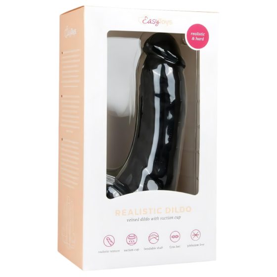 Easytoys - Suction Cup Dildo with Balls (20cm) - Black