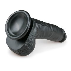 Easytoys - Suction Cup Dildo with Balls (20cm) - Black