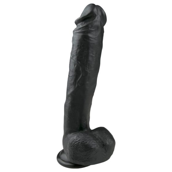 Easytoys - Suction Cup Dildo with Balls, Large (26.5cm) - Black