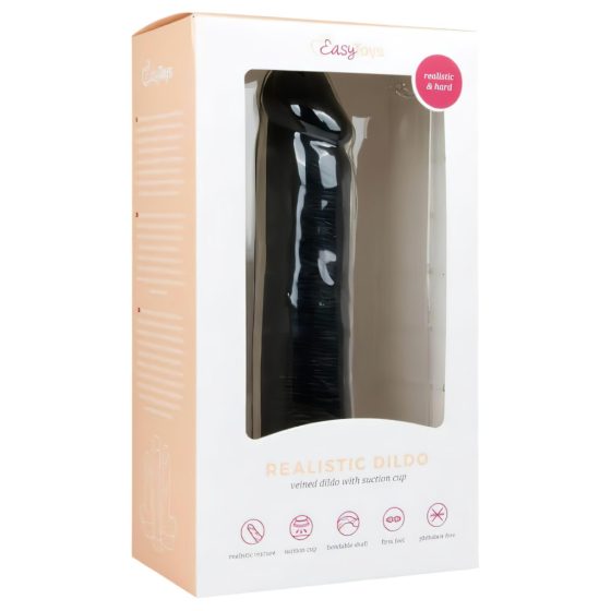 Easytoys - Suction Cup Realistic Dildo (20.5cm) - Black