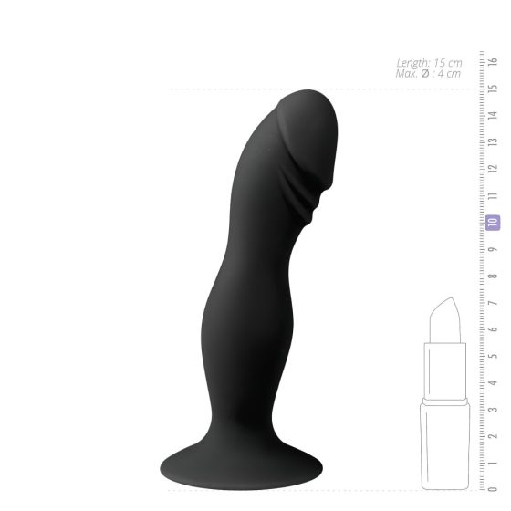 Easytoys - Glans Shaped Suction Cup Dildo (Black)