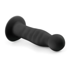 Easytoys Ribbed - Suction Cup Anal Dildo (14cm) - Black