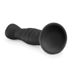 Easytoys Ribbed - Suction Cup Anal Dildo (14cm) - Black