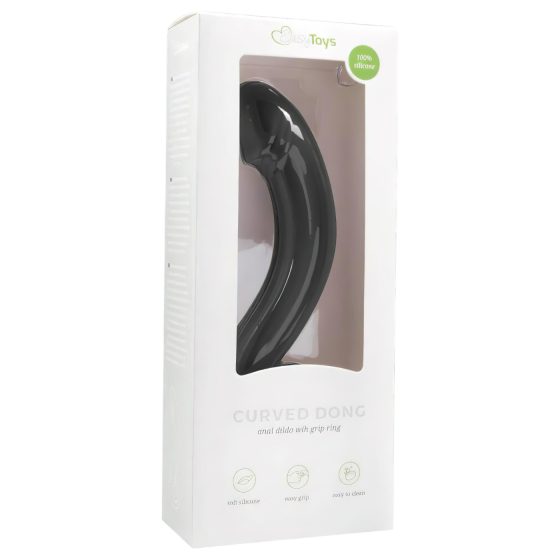 EasyToys Curved Dong - Silicone Anal Dildo (Black)