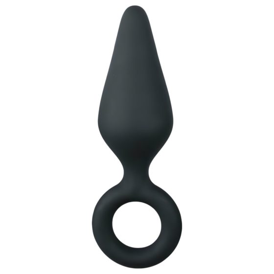 Easytoys Pointy Plug - Anal Dildo with Finger Loop - Medium (Black)