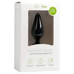   Easytoys Pointy Plug - Anal Dildo with Finger Loop - Medium (Black)