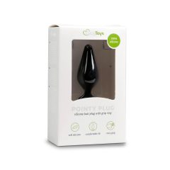   Easytoys Pointy Plug - Anal Dildo with Finger Loop - Medium (Black)