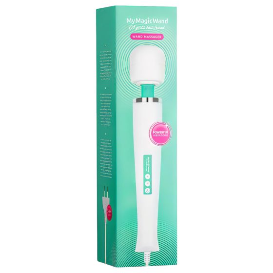 MyMagicWand - powerful massager vibrator (white-turquoise)