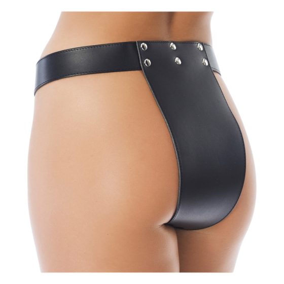 Rimba - Open Leather Chastity Belt (Black)