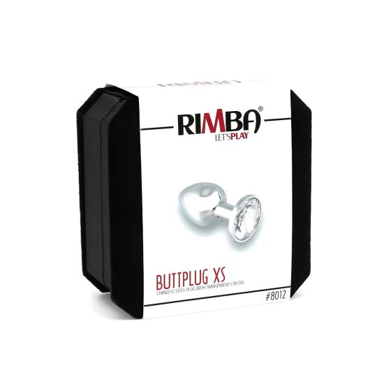 Rimba XS - transparent gem metal anal plug (silver)