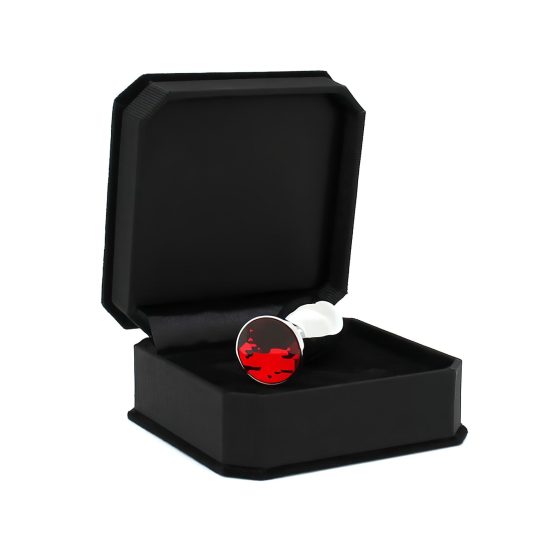 Rimba XS - red jeweled metal anal plug (silver)