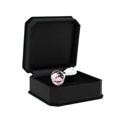 Rimba XS - pink jeweled metal anal plug (silver)