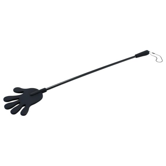 Rimba - Silicone Riding Crop with Hand - 40cm (Black)