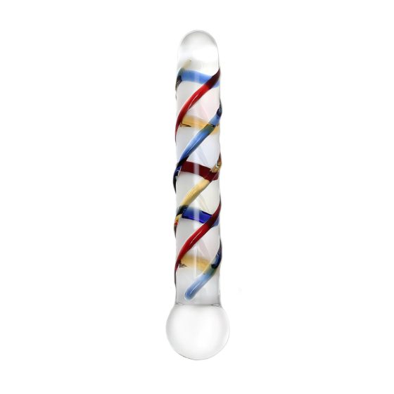 Rimba Rachella - Double Glass Dildo (Transparent - Colored)