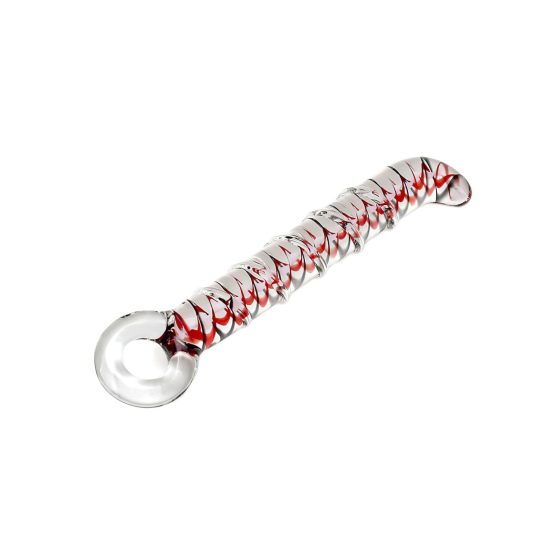 Sammy Rimba - Patterned Clear G-spot Glass Dildo