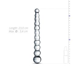 Gildo Glass No. 20 - beaded glass dildo (transparent)