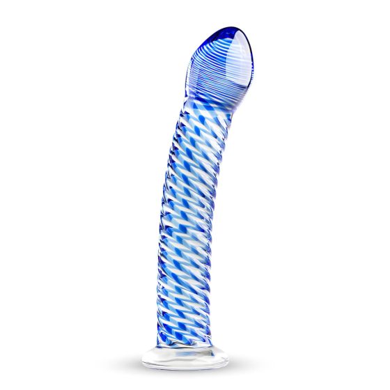 Gildo Glass No. 5 - Spiral Glass Dildo (Clear-Blue)